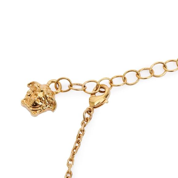 NIB Versace Enamel Medusa Gold Tone Pendant Chain Necklace Women/ Men - Picture 4 of 12